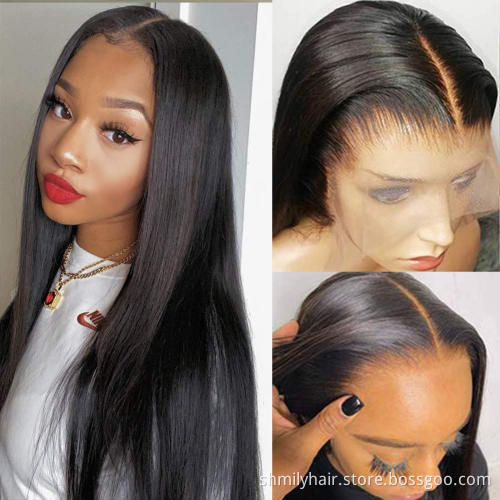 Cheap Wholesale Natural Human Hair Wigs Straight Lace Front Wigs Cuticle Aligned Indian Hair 150% 180% Density Hd Full Lace Wig